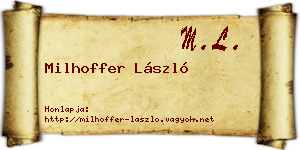 Milhoffer László névjegykártya